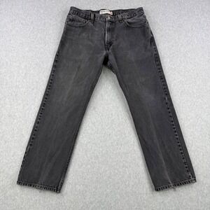 Vintage Levis 505 Jeans Mens Fits 36x29 Black Denim Faded Straight Leg Casual
